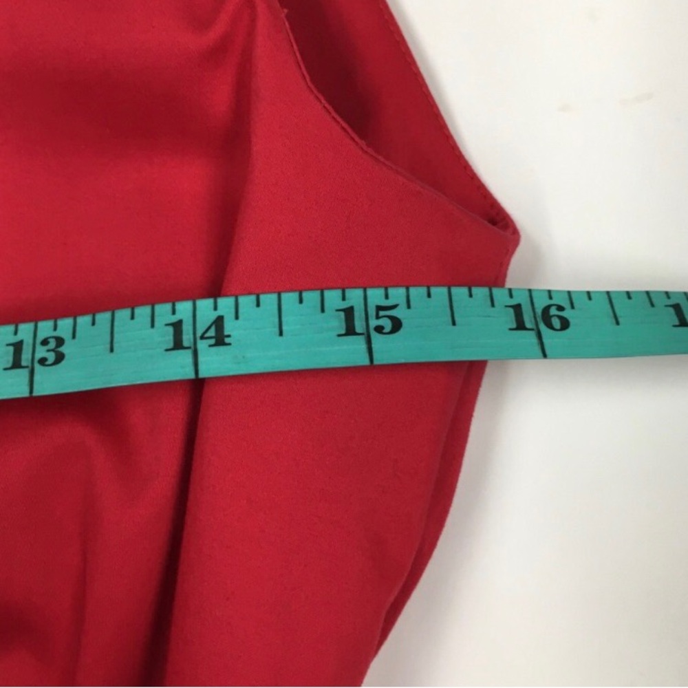 Moschino Side Bow Square Neck Dress 8 Red Italian Designer Chic Retro Classic - Picture 11 of 13